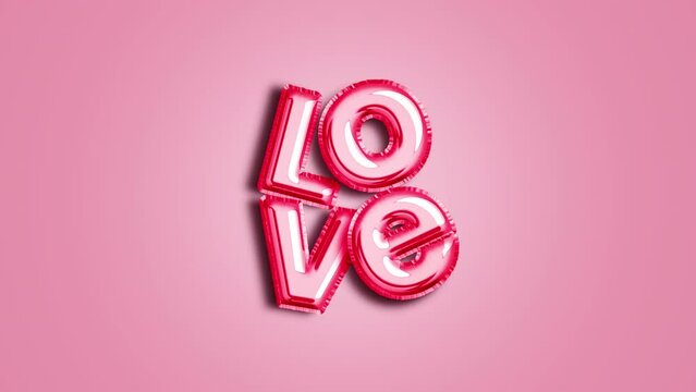 Fondo rosa con la letra love de globo de aluminio (Centro)