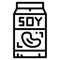 soy milk line icon style