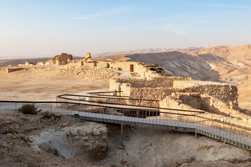 The ruins of the palace of King Herod in the fortress of Masada - is a fortress built by Herod the...