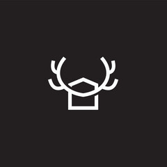 Deer Head Logo template line art design. The symbol itself would look great as a corporate and website symbol or icon.