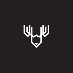Deer Head Logo template line art design. The symbol itself would look great as a corporate and website symbol or icon.