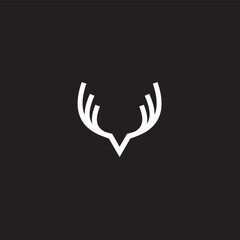 Obraz premium Deer Head Logo template line art design. The symbol itself would look great as a corporate and website symbol or icon.