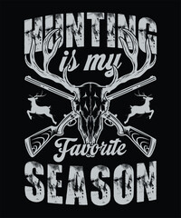 Hunting t shirt design concept vector .hunting t shirt print vector, hunting t shirt quotes vector design, Vector graphic.t-shirt, print, poster, banner, slogan, flyer, postcard,and other uses