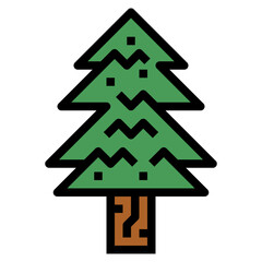 pine filled outline icon style
