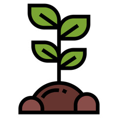 sprout filled outline icon style