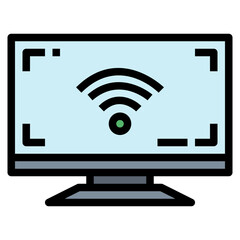 smart tv filled outline icon style