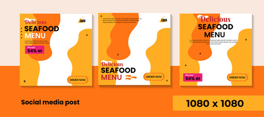 Seafood restaurant menu social media post