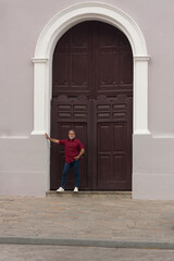 mature man in doorway