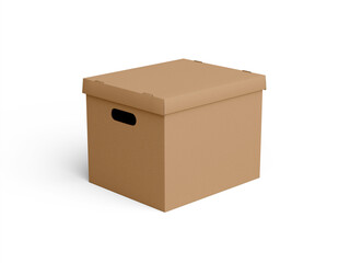 Side View Storage Box Isolated Realistic Mockup  in White Background