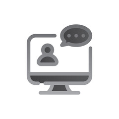 interview two tone gradient icon