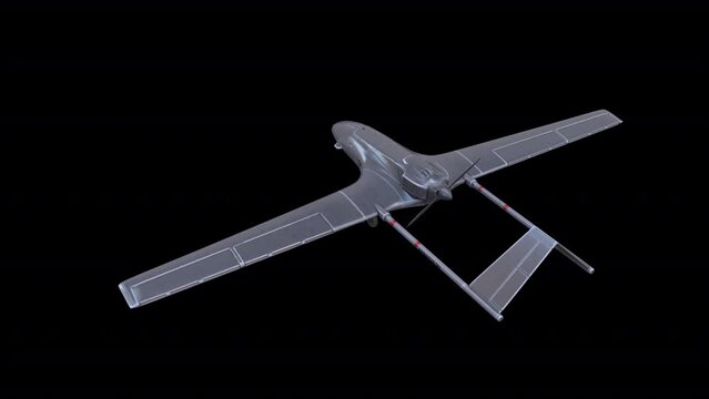 Bayraktar TB2 Military Drone Fly Animation Transparent Alpha Video