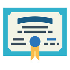 Certificate flat icon style