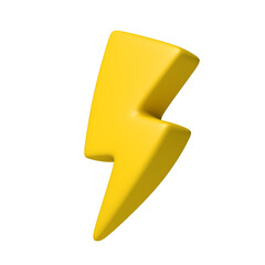 Thunderbolt icon model 3D rendering