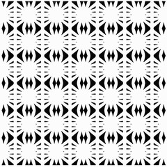 Vector pattern in geometric ornamental style. Black and white color.Seamless repeat pattern.Simple geo all over print block for apparel textile, ladies dress, fashion garment, digital wall paper.