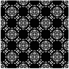 Vector pattern in geometric ornamental style. Black and white color.Seamless repeat pattern.Simple geo all over print block for apparel textile, ladies dress, fashion garment, digital wall paper.