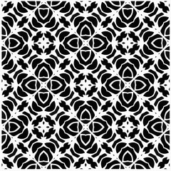Vector pattern in geometric ornamental style. Black and white color.Seamless repeat pattern.Simple geo all over print block for apparel textile, ladies dress, fashion garment, digital wall paper.