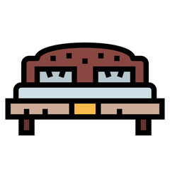 bed filled outline icon style