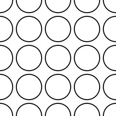 Circles  White and Black endless pattern. Seamless background tile.

