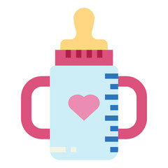 Baby bottle flat icon style