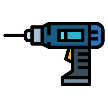 blue drill tool icon clip art preview