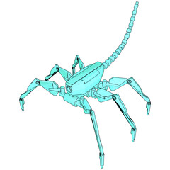 Spider Robot Android Vector. Illustration Isolated On White Background. A Vector Illustration Of Robot Spider.