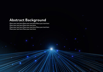 宇宙イメージ背景と青ライン © fujiwara