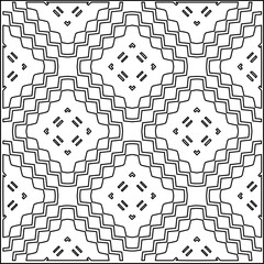 Stylish texture with figures from lines.
Abstract geometric black and white pattern for web page, textures, card, poster, fabric, textile. Monochrome graphic repeating design.