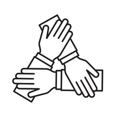 Three hands icon flat design vector illustration.