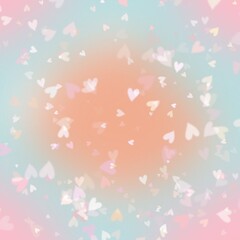 Hearts Bokeh Pastel Rainbow Ombre Gradient Background