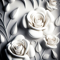 3d wallpaper white roses