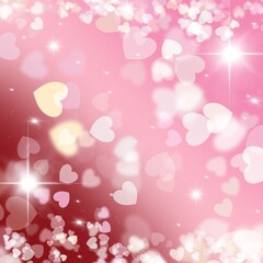 Hearts Bokeh Ombre Gradient Background, Valentine's Day