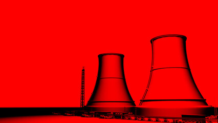 原子力発電所の冷却塔のイラスト3