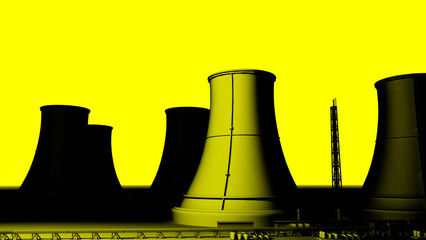 原子力発電所の冷却塔のイラスト1