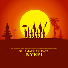 Vector illustration of Hari Raya Nyepi banner