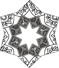 Vector abstract mandala pattern. Art on the wall. Coloring book Lace pattern The tattoo. Design for a 
wallpaper Paint shirt and tile Sticker Design, Decorative circle ornament in ethnic oriental styl