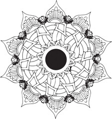 Vector abstract mandala pattern. Art on the wall. Coloring book Lace pattern The tattoo. Design for a 
wallpaper Paint shirt and tile Sticker Design, Decorative circle ornament in ethnic oriental styl