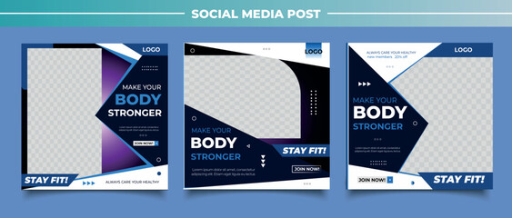 Fitness social media post banner template	