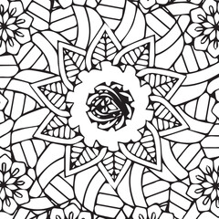 Vector abstract mandala pattern. Art on the wall. Coloring book Lace pattern The tattoo. Design for a wallpaper Paint shirt and tile Sticker Design, Decorative circle ornament in ethnic oriental style