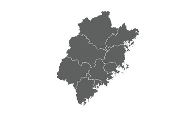 Fujian Province map isolated on white background.for annual infographics report website layout