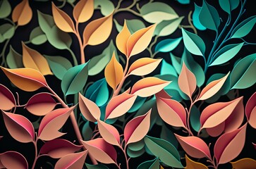 Aesthetic Colourful Floral Background made out of Paper