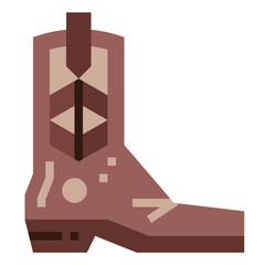 cowboy boot flat icon style