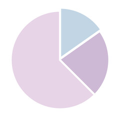 Circle pie chart illustration of a pink and white icon