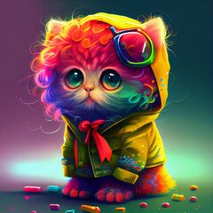 Obraz premium colorful cat