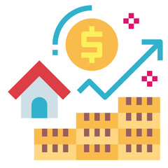 Profit flat icon style