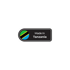 Made in Tanzania png black label design with flag