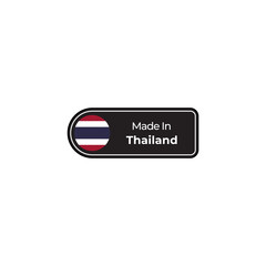 Made in Thailand png black label design with flag