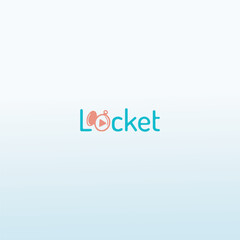 LOCKET with love icon vector logo