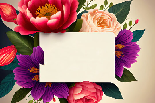 Flowers and card