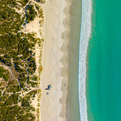 Fototapeta na wymiar drone shot of the beach
