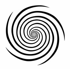 black white Hypnosis Spiral icon isolated on white background